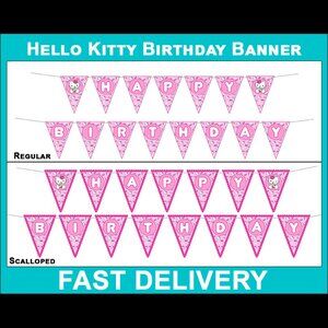 Custom Kitty Happy Birthday Banner